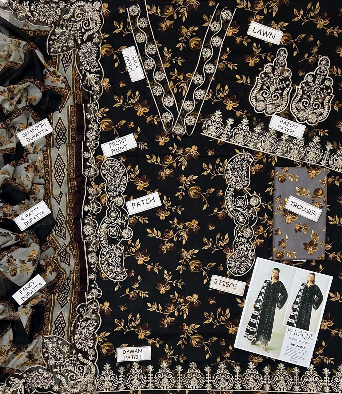 Baroque Design Lawn 9039KT GM142