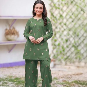 girl's embroidered cotton lawn kurta trouser 2pcs gm1995200227gykscn (copy)