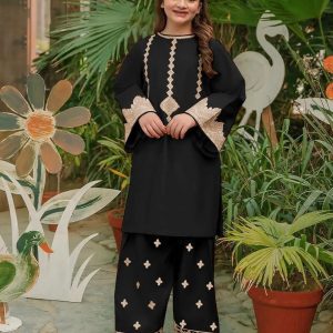 girl's black embroidered cotton lawn kurta shalwar 2pcs gm1995200230gykscn (copy)